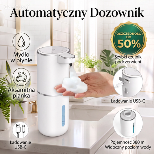 Automatyczny Dozownik Mydła w Płynie – Bezdotykowy, na Baterie, do Łazienki i Kuchni